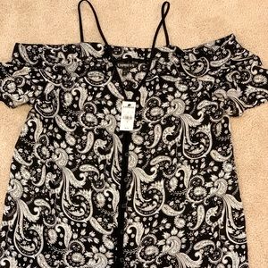 Cold shoulder paisley blouse